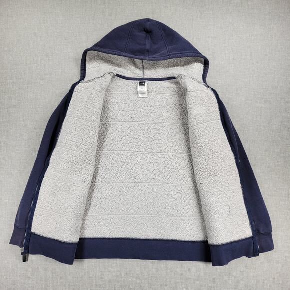 The North Face Kids Boys Hoodie Large Blue Full Zip Sherpa Fleece Lined Hoodie - Picture 4 of 16